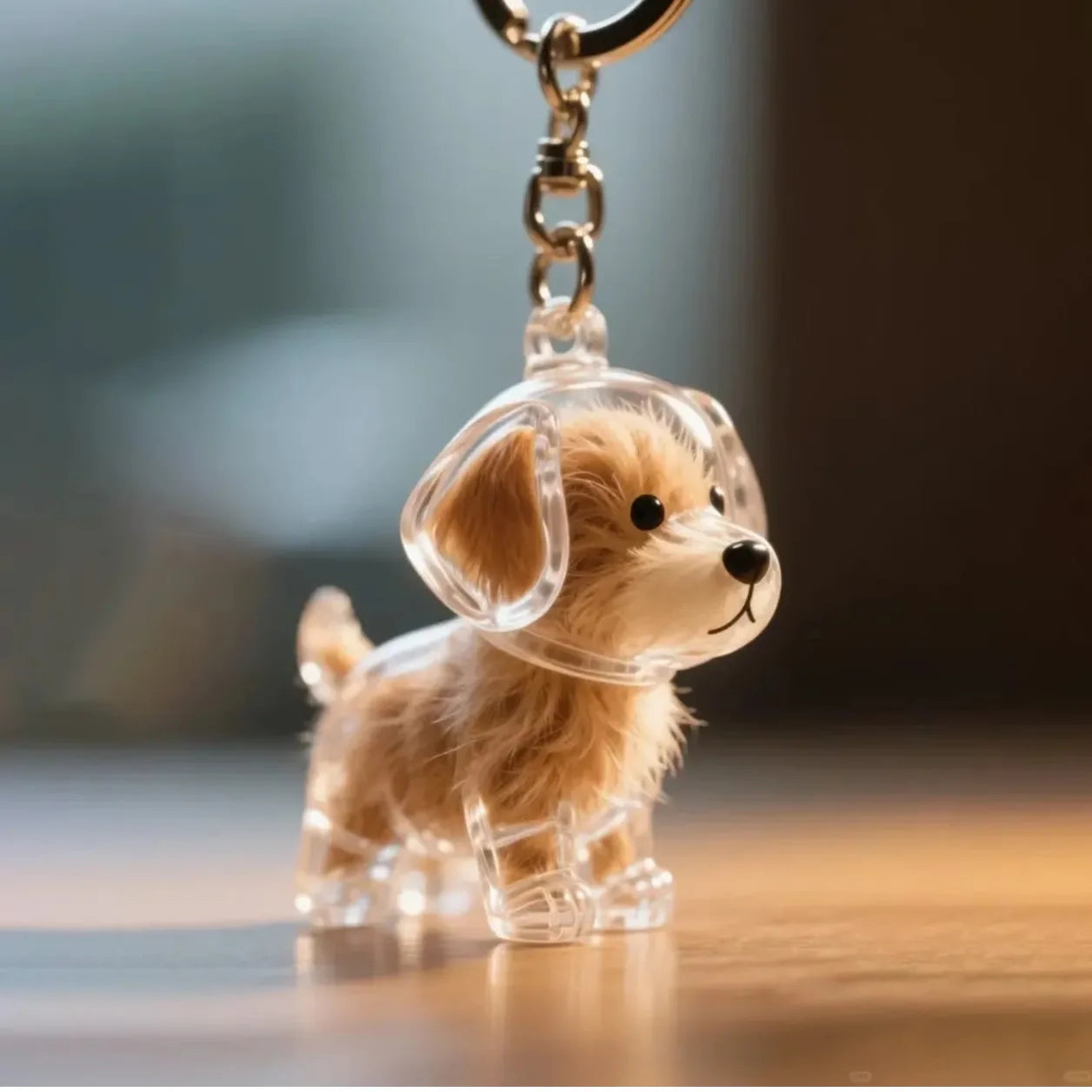 Dog Hair Storage Box Keychain Transparent