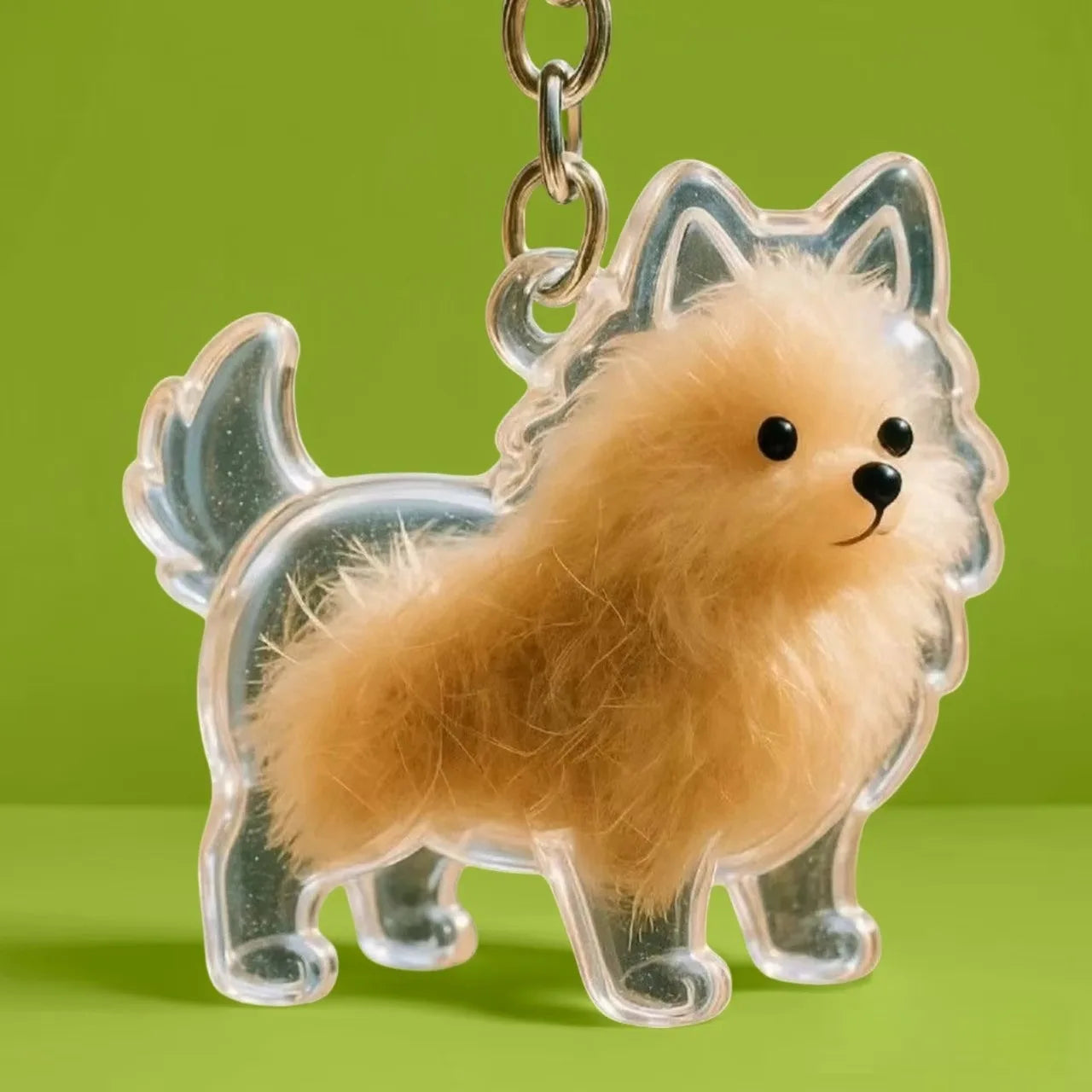 Dog Hair Storage Box Keychain Transparent