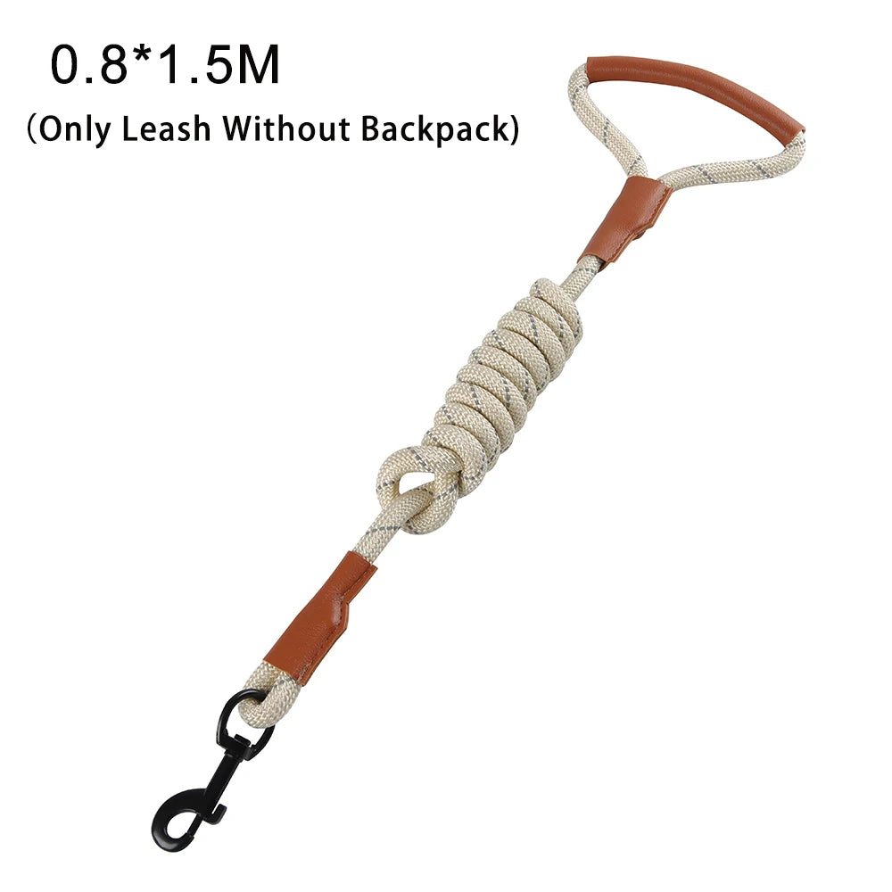 Waterproof Pet Backpack For Dogs With Harness Collar