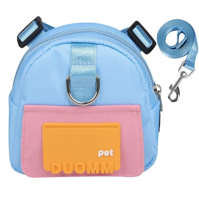 Waterproof Pet Backpack For Dogs With Harness Collar