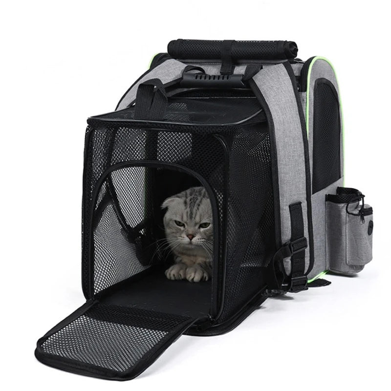 Expandable Cat Carrier Backpack with Shade Cover
