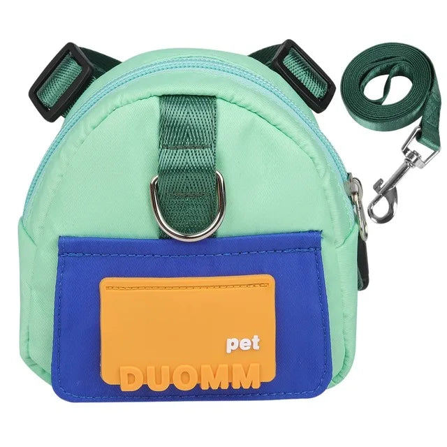 Waterproof Pet Backpack For Dogs With Harness Collar